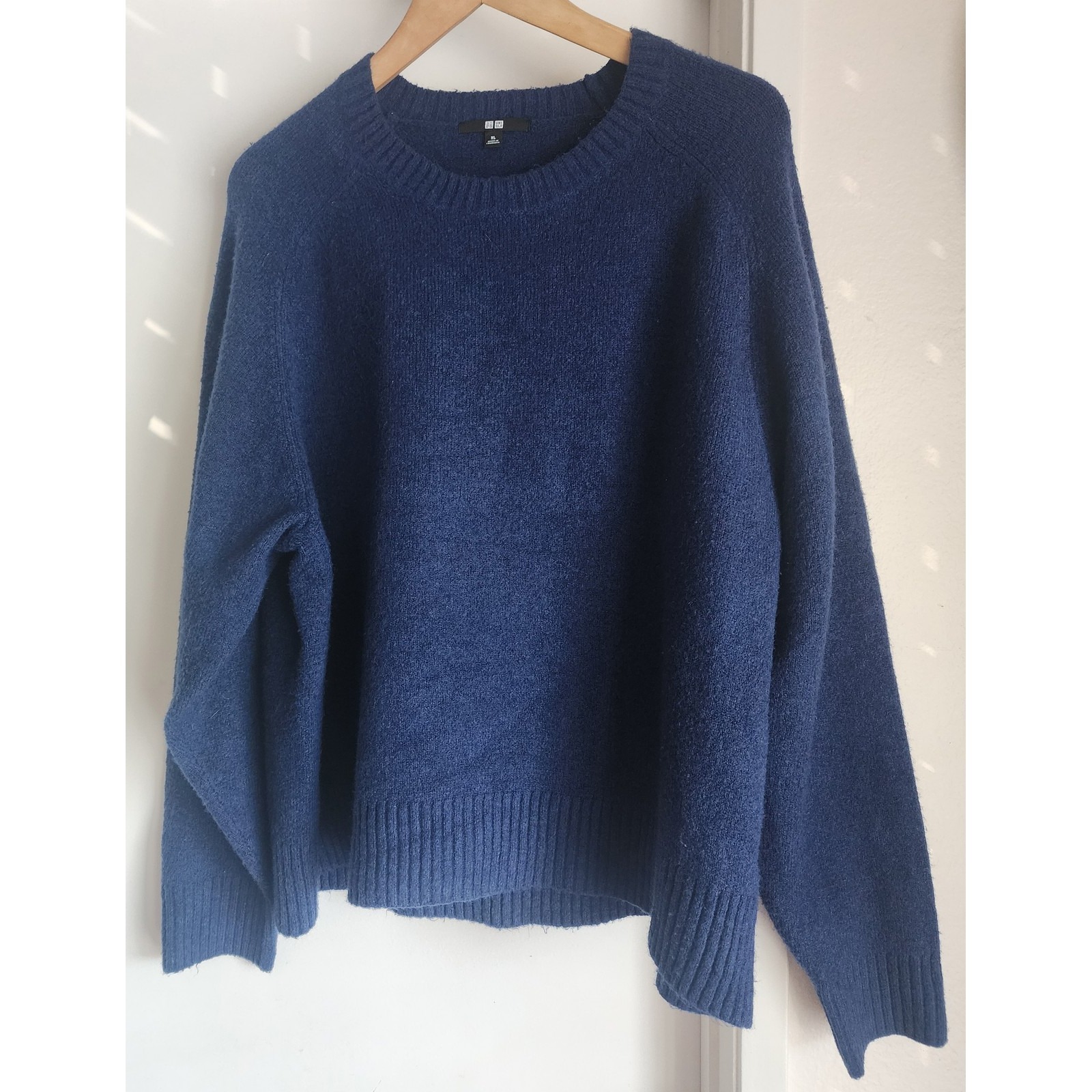 Uniqlo Sweater Xl Pullover Blue Women's Knit Wool Blend Chunky Oversized Coastal